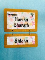 Pattern name board couple and kid - Bubbly Decors