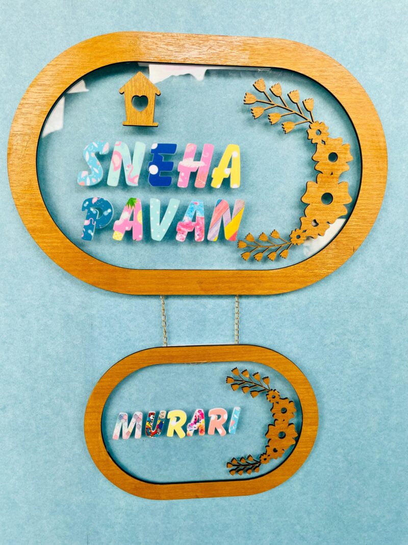 Pattern letters name board - Bubbly Decors