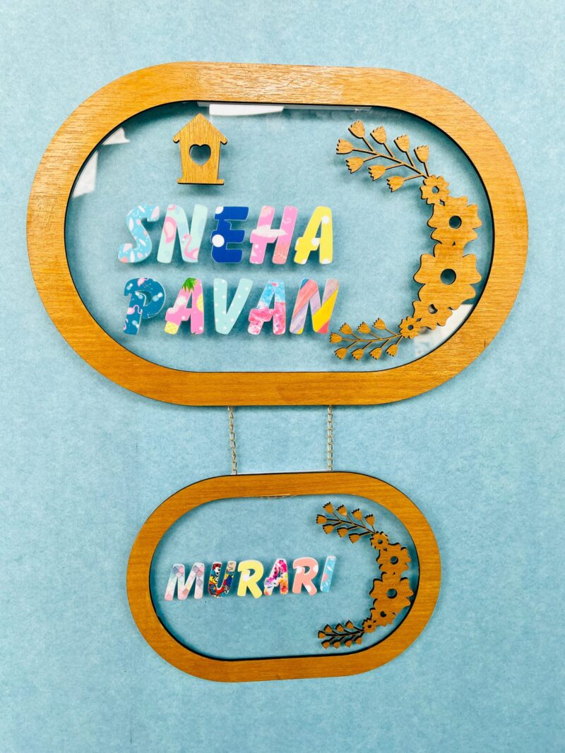Pattern letters name board - Bubbly Decors