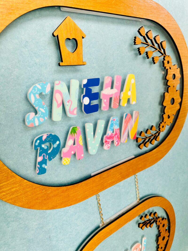 Pattern letters name board - Bubbly Decors