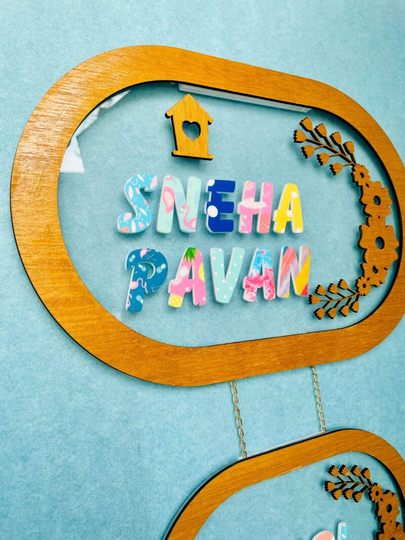 Pattern letters name board - Bubbly Decors