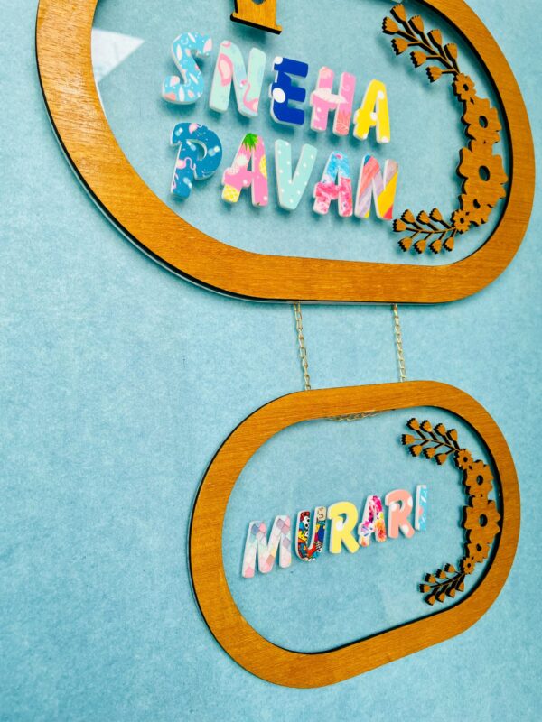 Pattern letters name board - Bubbly Decors