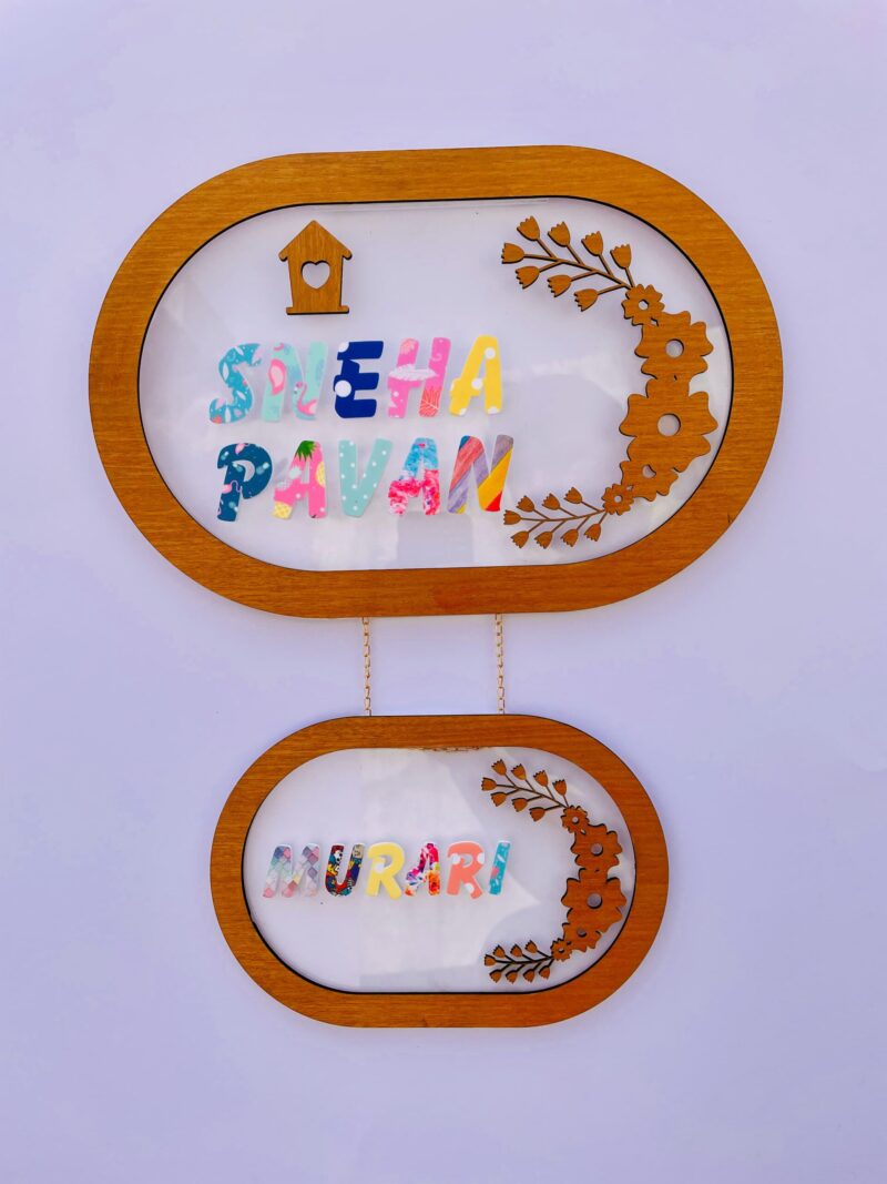 Pattern letters name board - Bubbly Decors