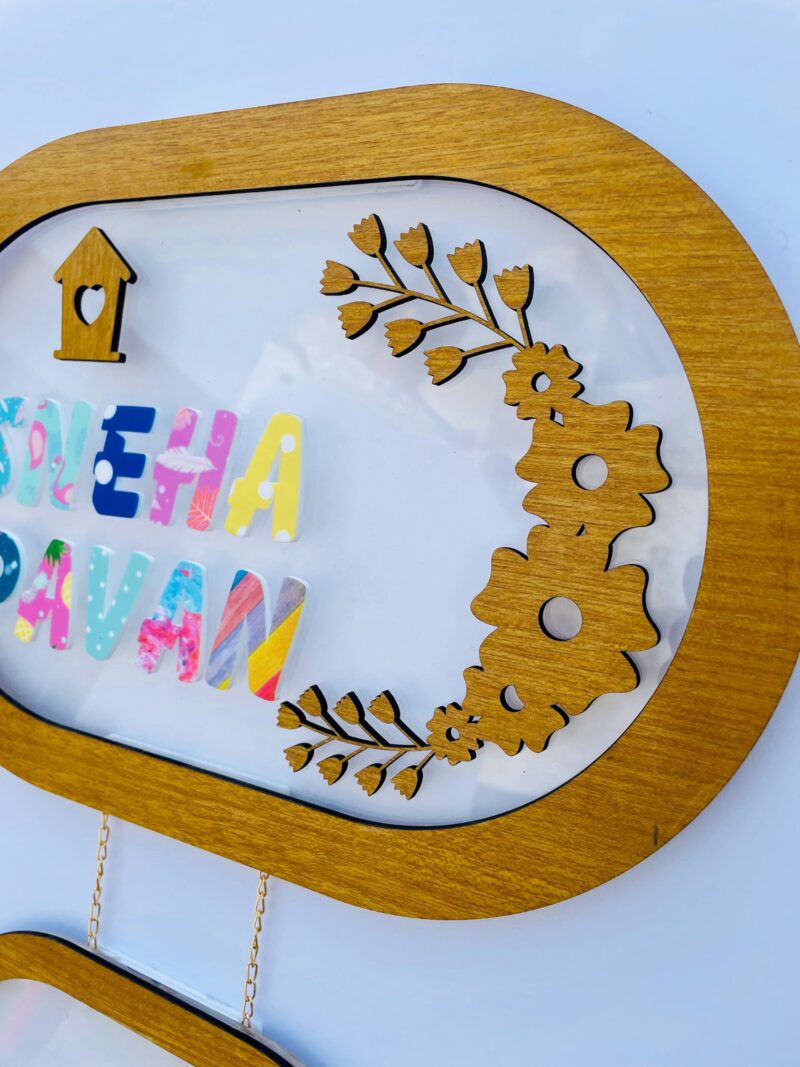Pattern letters name board - Bubbly Decors