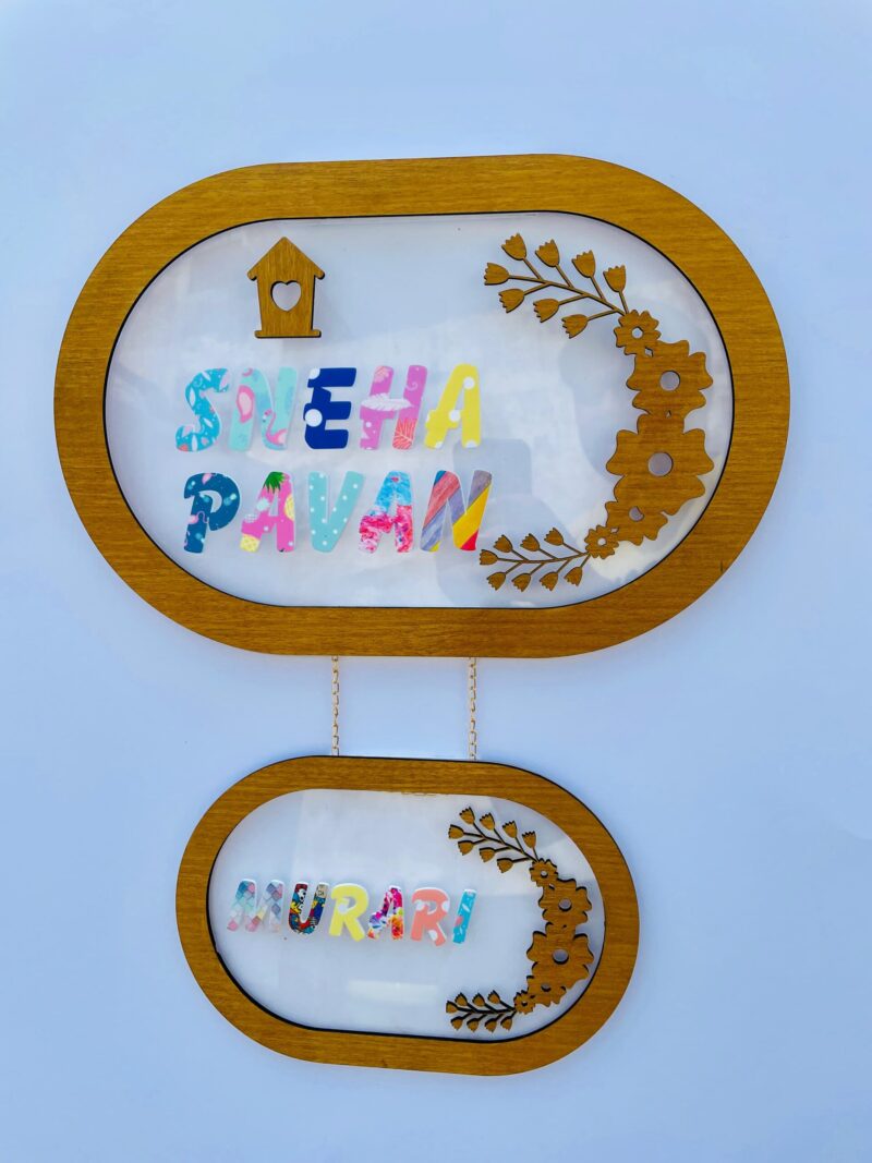 Pattern letters name board - Bubbly Decors