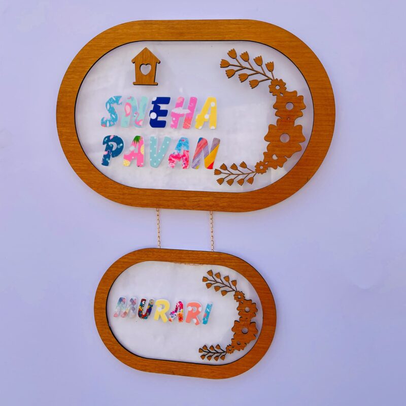 Pattern letters name board - Bubbly Decors