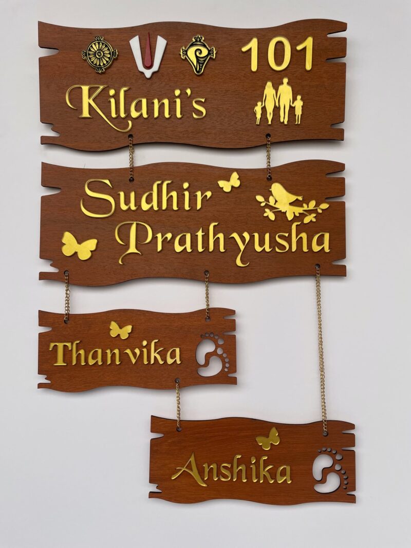 lord venkateswara themed name board - Bubbly Decors