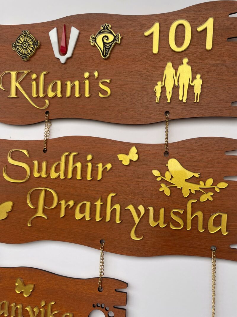 lord venkateswara themed name board - Bubbly Decors