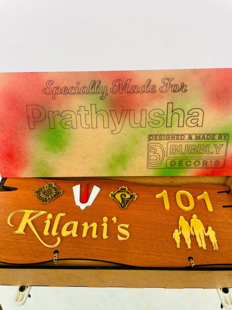 lord venkateswara themed name board - Bubbly Decors