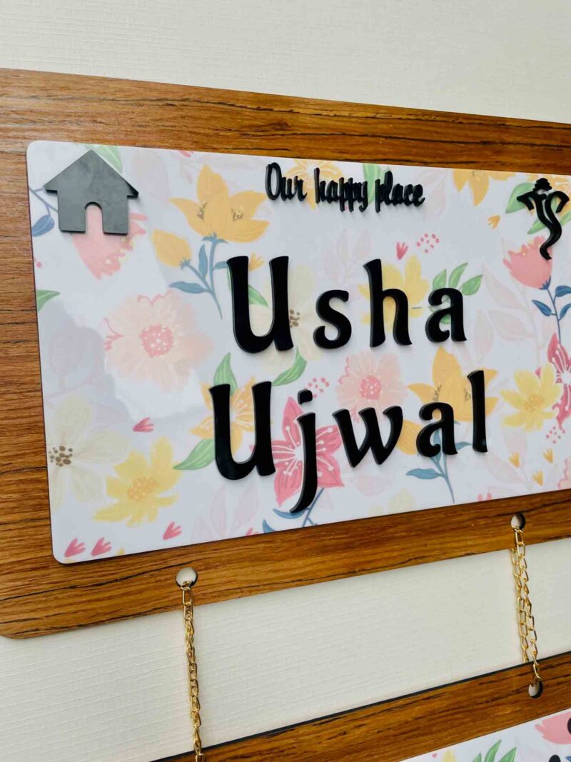 Pattern name board couple and kid - Bubbly Decors