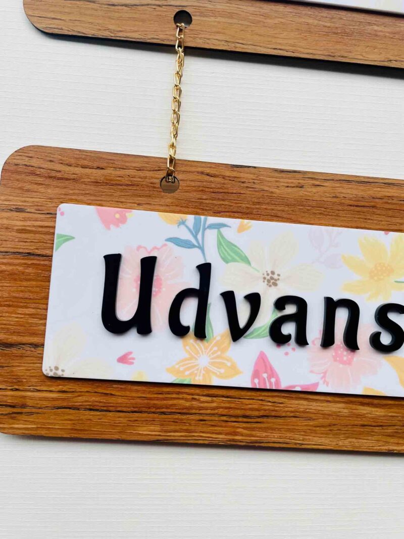 Pattern name board couple and kid - Bubbly Decors