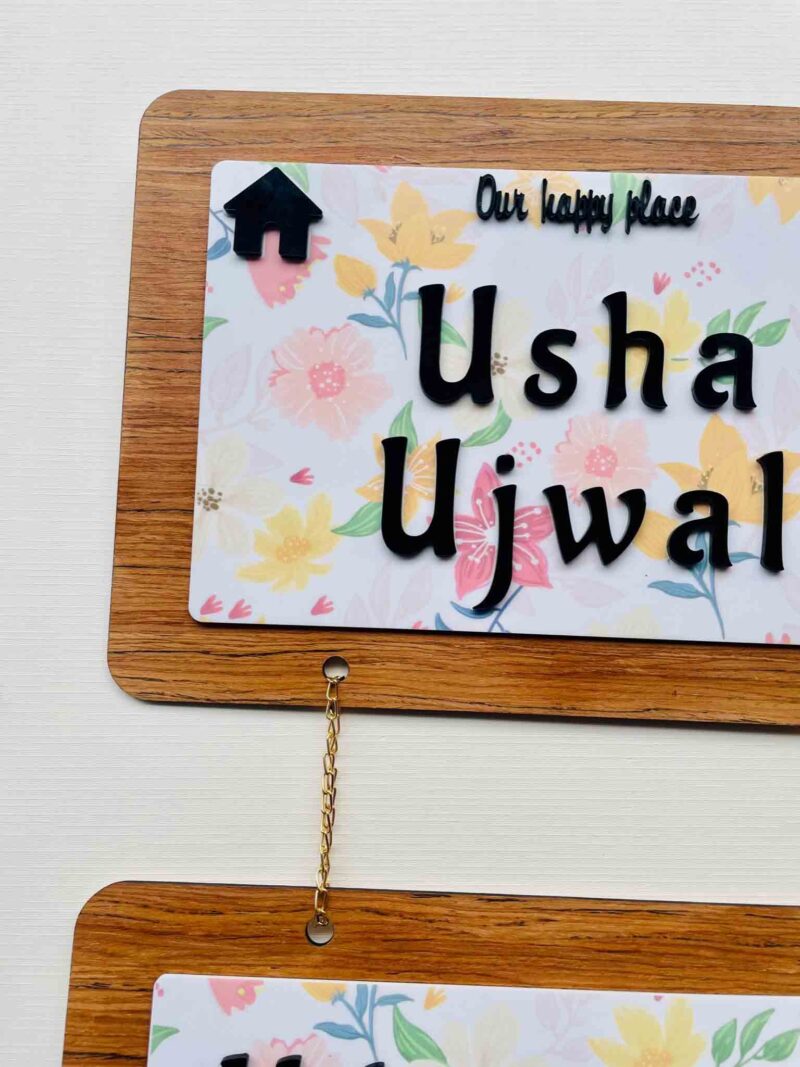 Pattern name board couple and kid - Bubbly Decors