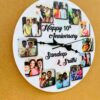 Wall clock with photos and message - Bubbly Decors