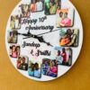 Wall clock with photos and message - Bubbly Decors