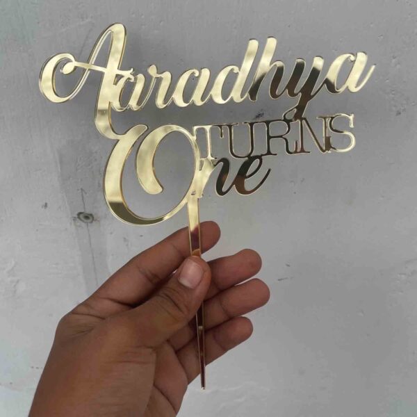 Turns one cake topper - Bubbly Decors
