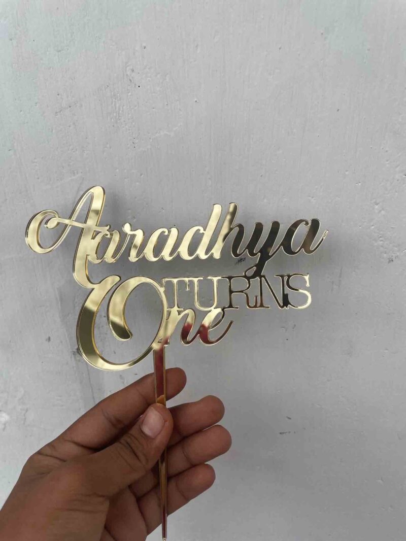 Turns one cake topper - Bubbly Decors