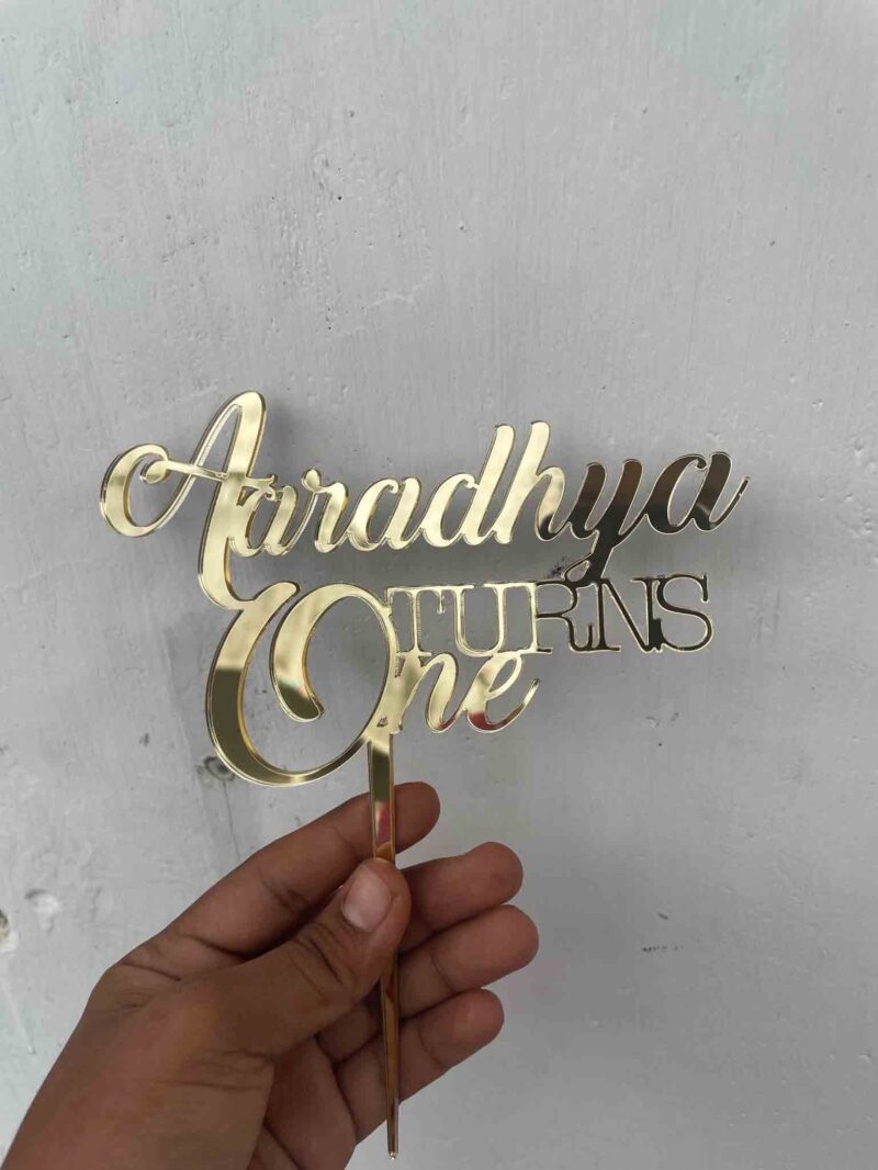Turns one cake topper - Bubbly Decors