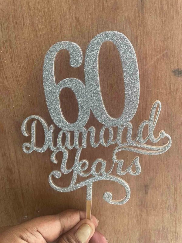 Diamond years cake topper - Bubbly Decors