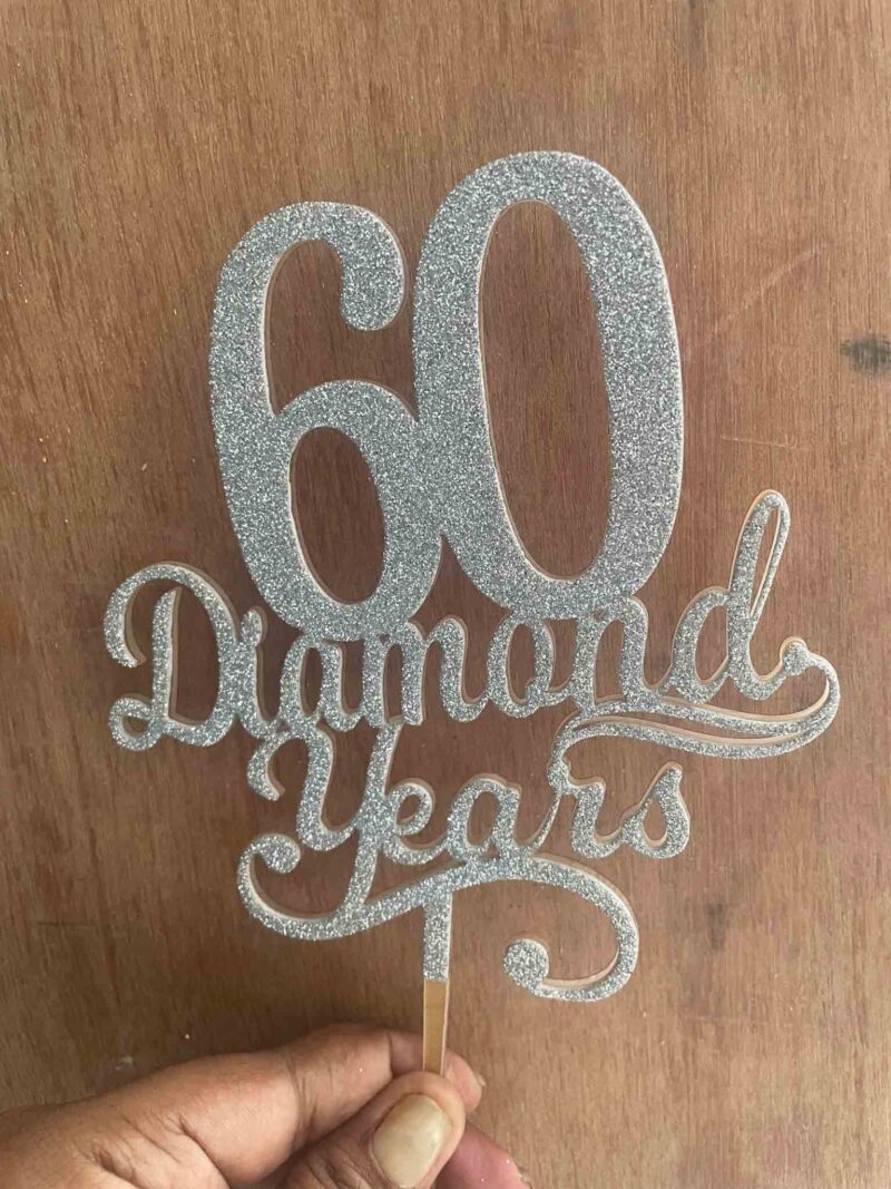 Diamond years cake topper - Bubbly Decors