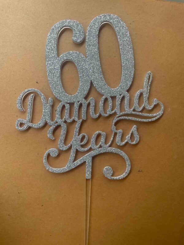 Diamond years cake topper - Bubbly Decors