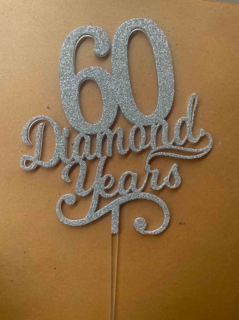 Diamond years cake topper - Bubbly Decors