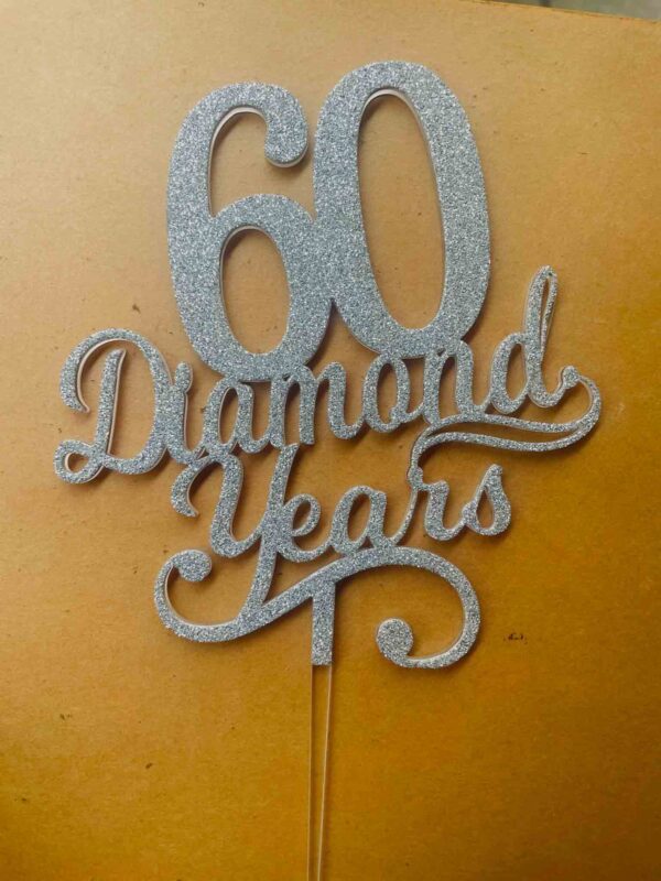 Diamond years cake topper - Bubbly Decors