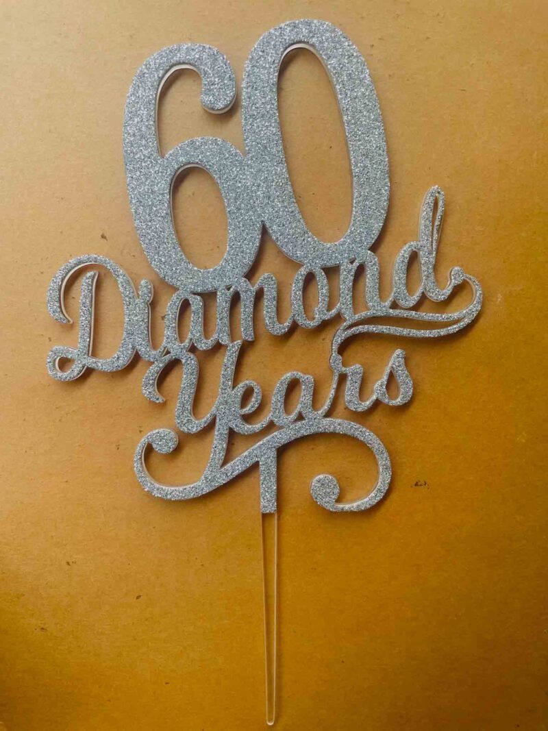 Diamond years cake topper - Bubbly Decors