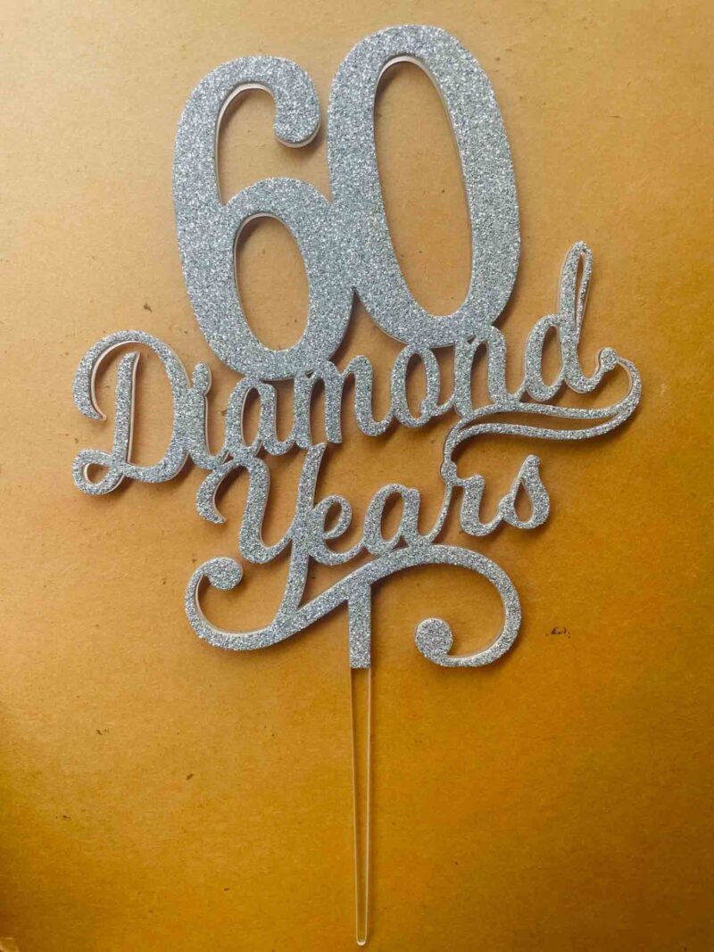 Diamond years cake topper - Bubbly Decors