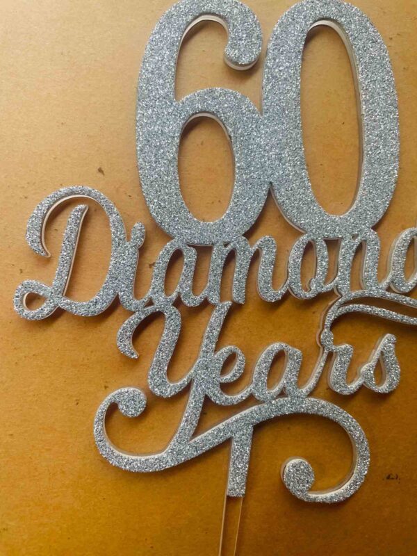 Diamond years cake topper - Bubbly Decors