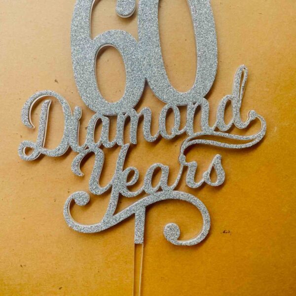 Diamond years cake topper - Bubbly Decors