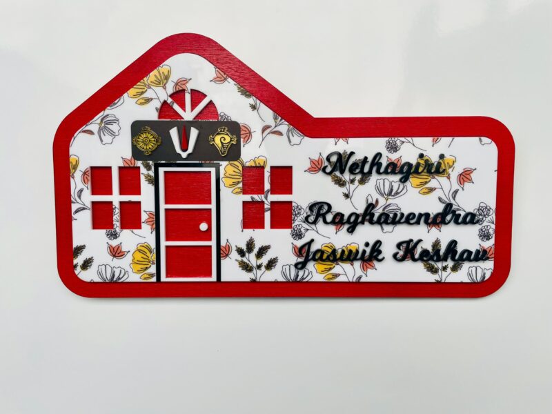 Name Board Wood and pattern print - Bubbly Decors