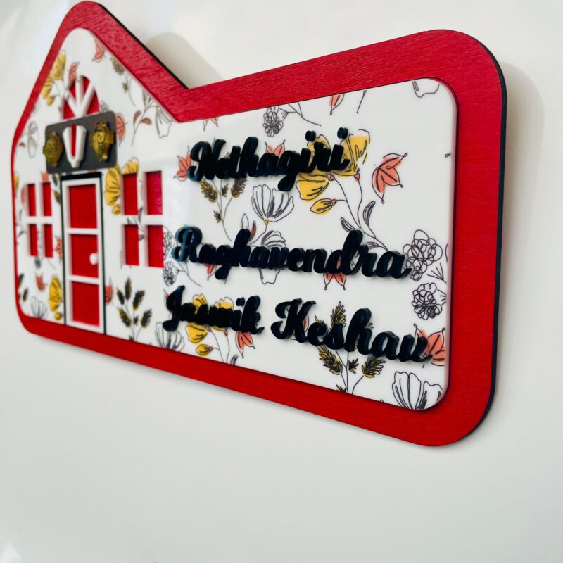 Name Board Wood and pattern print - Bubbly Decors