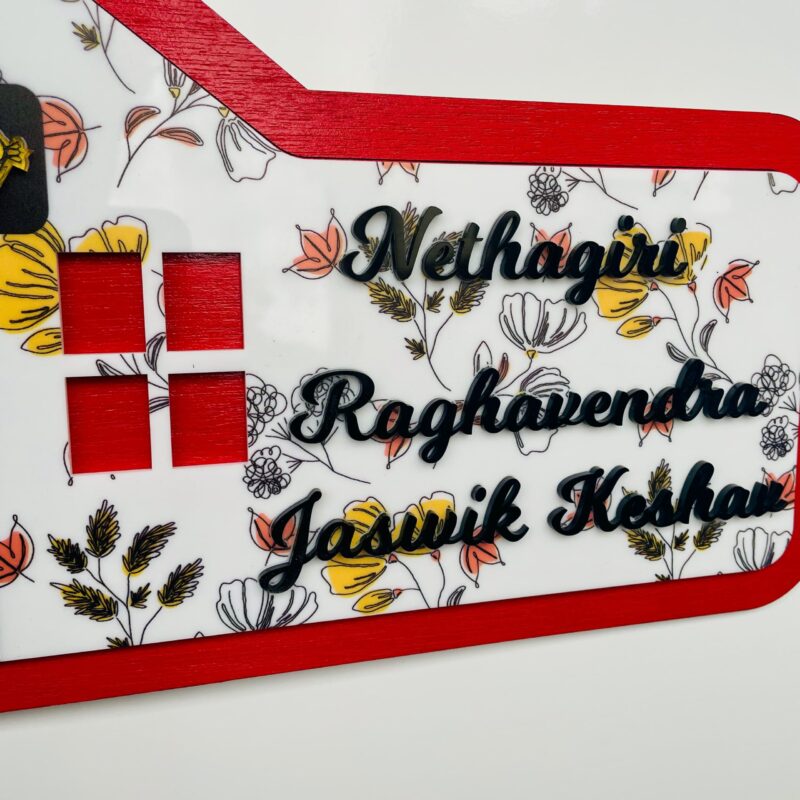 Name Board Wood and pattern print - Bubbly Decors