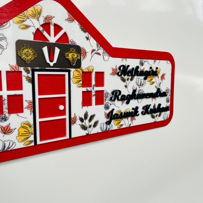 Name Board Wood and pattern print - Bubbly Decors