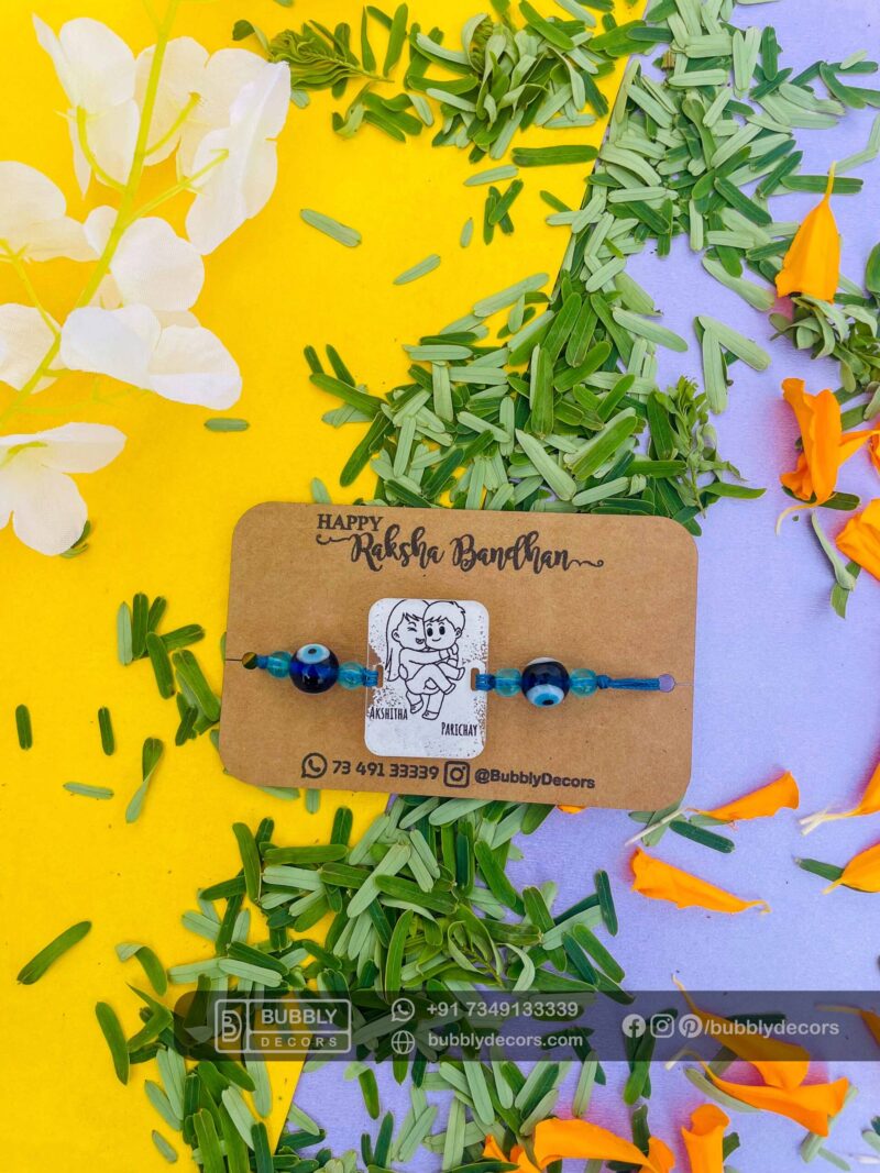 Bro and Sis Painted Rakhi - Bubbly Decors
