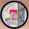 Pattern Round frame with photo and name - Bubbly Decors