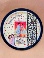 Pattern Round frame with photo and name - Bubbly Decors