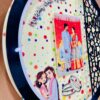 Pattern Round frame with photo and name - Bubbly Decors