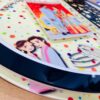 Pattern Round frame with photo and name - Bubbly Decors