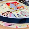 Pattern Round frame with photo and name - Bubbly Decors