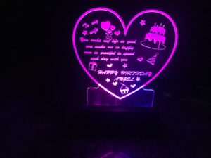 Light glow stand Heart shaped - Bubbly Decors