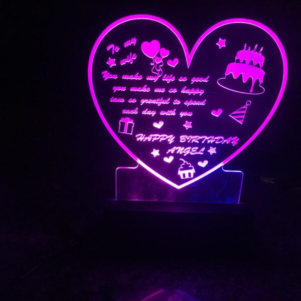 Light glow stand Heart shaped - Bubbly Decors