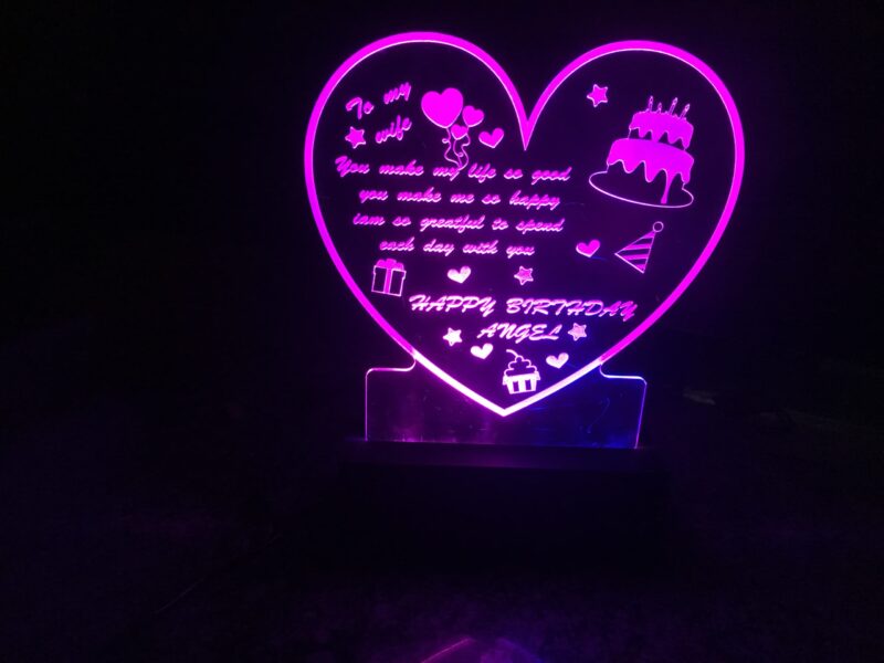 Light glow stand Heart shaped - Bubbly Decors