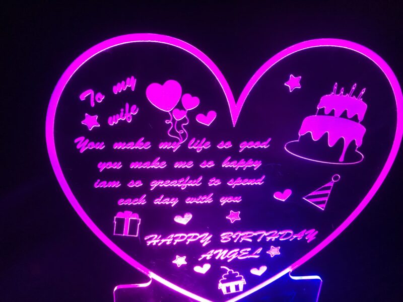 Light glow stand Heart shaped - Bubbly Decors