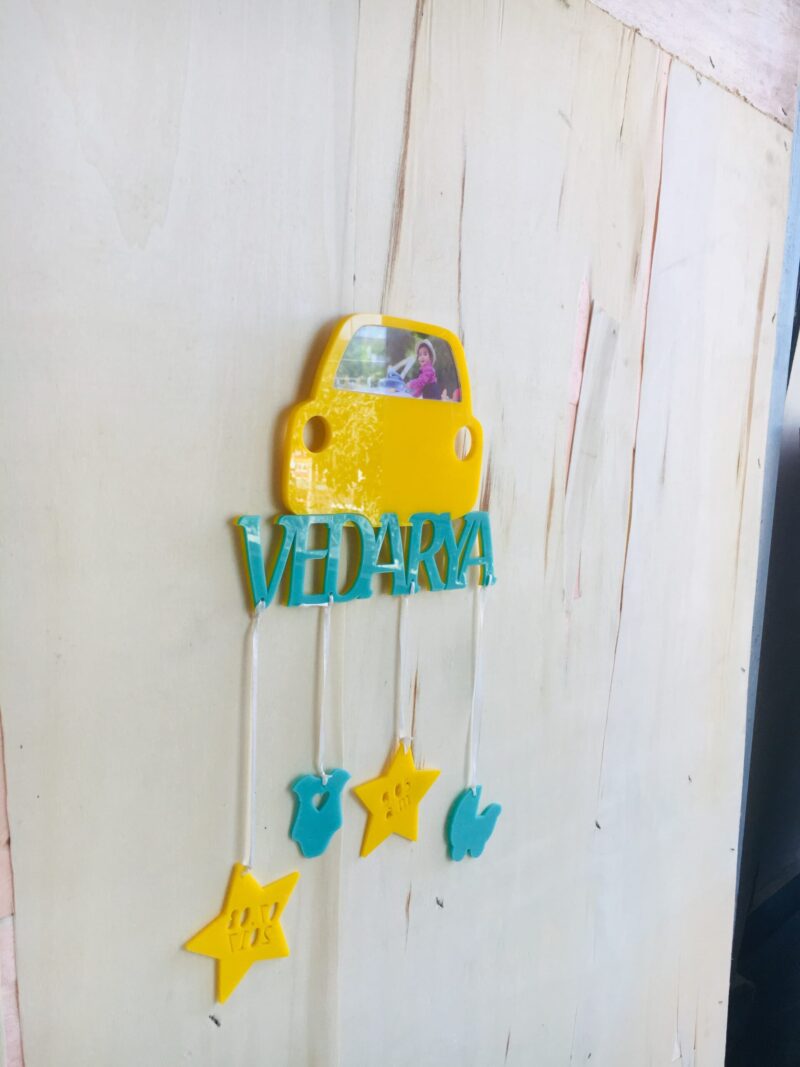 Baby Car Frame With Birth Details - Bubbly Decors