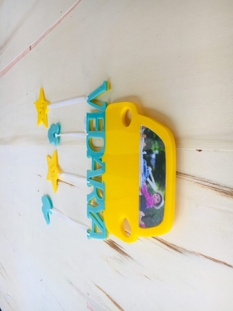 Baby Car Frame With Birth Details - Bubbly Decors