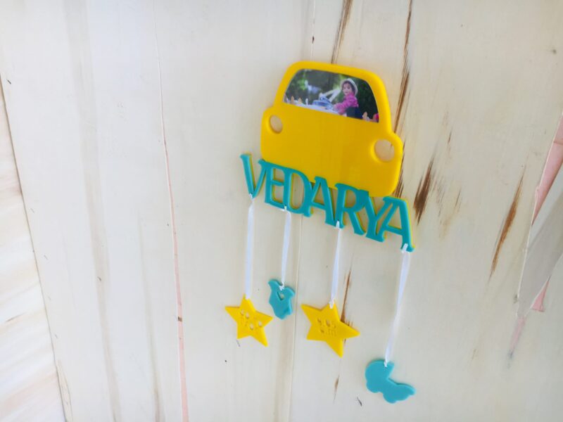 Baby Car Frame With Birth Details - Bubbly Decors