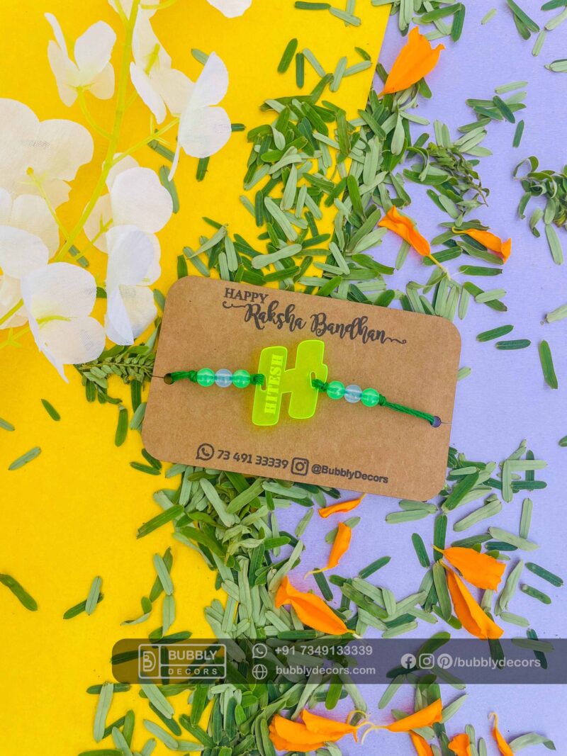 Alphabet name rakhi - Bubbly Decors