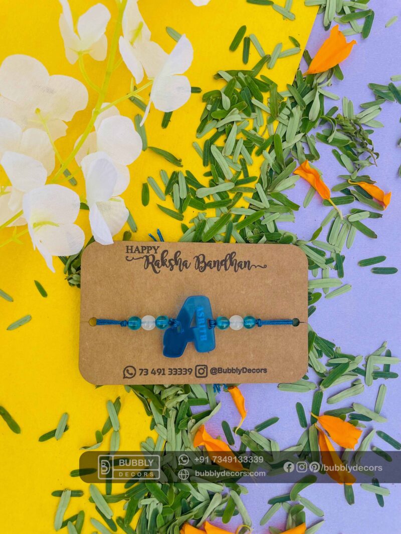 Alphabet name rakhi - Bubbly Decors