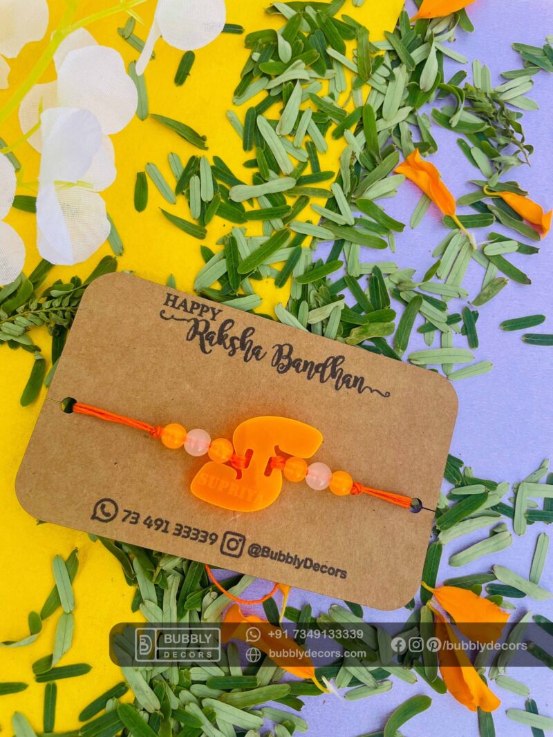 Alphabet name rakhi - Bubbly Decors